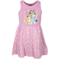 Bluey Sommerkleid Bluey Bingo Kinder Mädchen kurzarm Kleid Sommerkleid 100% Baumwolle, Gr. 92 bis 116