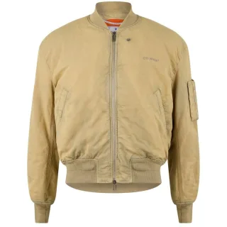 Off-White Diag Tab Vintage Beige Bomberjacke