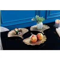 riess-ambiente Dekoschale GINKGO 30cm gold (Set, 3 St), Wohnzimmer · Metall · Accessoires · Gebäck