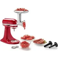KitchenAid Fleischwolfaufsatz mit Wurstfüller 5KSMMGA, Zubehör für KitchenAid-Küchenmaschine: Mini 3,3 Liter 5KSM3311X - Classic 4,3 Liter 5K45SS - Ultra Power 4,3 Liter KSM90 - Artisan 4,8 Liter: KSM125, KSM150, 5KSM156, 5KSM175PS, 5KSM185PS. Artisa
