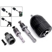XERSEK Bohrfutter Schnellspannbohrfutter Bohrfutter mit Adapter, Spannweite bis 13mm, Spannweite bis 13,00 mm, (Bohrmaschine Schnellspann Adapter, 13 mm Schnellspannbohrfutter), 1/4 HEX Adapter, 3/8" SDS Plus Adapter, 1/2" Schlagschraubern Adapter