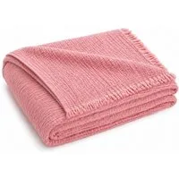 Wohndecke Musselin Wohndecke aus Biobaumwolle 200x220cm im erdigem Rosa, Sandiik, made in Stuttgart, Biobaumwolle