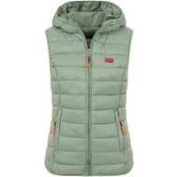 Geographical Norway Steppweste Damen Steppweste mit Kapuze Frühlings sportlich Übergangs Weste Herbst