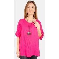 Seasons of April Kurzarmbluse LINA OVERSIZED Weit geschnittene Leinenbluse
