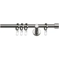 indeko Gardinenstange Andrax, Ø 12 mm, 1-läufig, Fixmaß, verschraubt, Stahl, Komplett-Set inkl. Ringen und Montagematerial