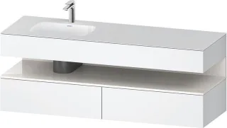 Duravit Qatego Einbauwaschtisch mit Konsolenwaschtischunterbau Weiß Matt 1600x500x600 mm - QA4795022 QA4795022180000