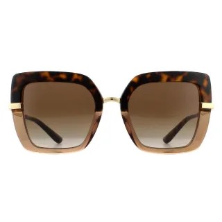 Dolce & Gabbana Sonnenbrille DG4373 325613 Top Havanna auf Transparent Braun Braun Gradient