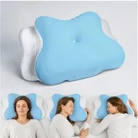 ANYSUN Nackenstützkissen Memory Foam Kissen, Orthopädisches Kopfkissen mit abnehmbarem Bezug, Füllung: 100% Polyurethan, Bezug: 87 % Polyamid, 13 % Elasthan, Seitenschläfer, Bauchschläfer, Rückenschläfer, 2 Höhen 9/14 cm Ergonomisches Kissen für alle