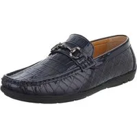 Coolwalk Eleganter Mokassin mit Kroko-Prägung für Herren Slipper (90112444) Flach Slipper in Dunkelblau
