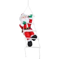 BONETTI LED Dekofigur Weihnachtsmann kletternd mit Leiter, LED fest integriert, RGB, mit 30 bunten LEDs, Weihnachtsdeko aussen