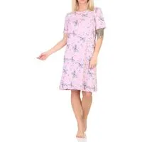 Normann Nachthemd Normann Damen kurzarm Nachthemd in floralem Schmetterlings Print