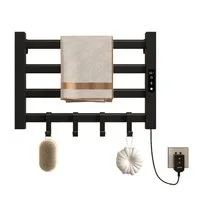 Oihpaw Elektrischer Badheizkörper Klein, Elektrischer Handtuchheizkörper 30-70℃ einstellbare Temperatur, 55x35cm Badheizkörper, 80W Handtuchhalter Heizung
