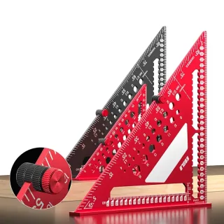 Aluminum Alloy Multi Angle Triangle Ruler 7 Inch or 12 Inch High Precision Right Angle Positioning Pin Woodworking Tool
