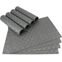 matches21 HOME & HOBBY Platzset Tischset MODERN hellgrau grau 8er Tischunterlage als Tischdeko, (8-St), modernes Esstisch Platzdeckchen als abwaschbarer Tischuntersetzer
