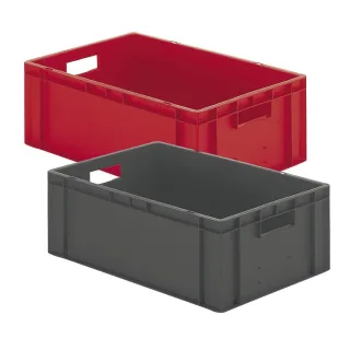 WETEC Stapel-Transportkasten , 600 x 400 x 210 mm, 551 x 352 x 200 mm, rot