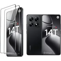 CLM-Tech Displayschutzglas 2X für Xiaomi 14t / Xiaomi 14t Pro, Panzerglas Folie - Anti-Fingerabdruck und kratzfest -, 2 Stück, Kristallklar