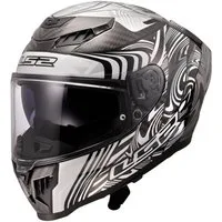 LS2 Motorradhelm LS2 FF807 Dragon Carbon Enthum Integralhelm Silber XL (1er Set), integralhelm motorrad