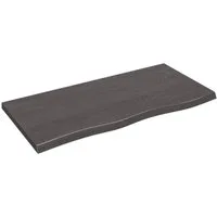 vidaXL Wandregal 100 x 50 x 4 cm Wandregal Dunkelgrau 100x50 cm Massivholz Eiche Handge