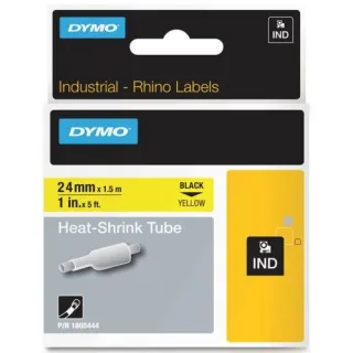 Dymo Rhino Heißschrumpfschlauch 24 mm x 1,5 m schwarz auf gelb