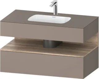 Duravit Qatego Einbauwaschtisch mit Konsolenwaschtischunterbau Basalt Matt 1000x550x600 mm - QA47860 QA4786055430010
