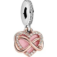 Pandora Charm-Einhänger ROSE-788878C01, Herz, Zirkonia, Unendlichkeit, Rosa