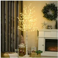 HOMCOM LED Baum Kunstbaum, Kirschbaum mit 180 LEDs, 3 Helligkeitsstufen, Osterdeko, Warmweiße LED-Lichter, LED, Warmweiß, Vorbeleuchtete Design