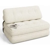 Blishom 1,5-Sitzer 2-in-1 Schlafsofa aus Cord, faltbar, 180 x 130 cm, Klappmatratzen eignen sich für kleine Wohnungen und Schlafzimmer