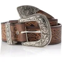 Angus Stoke Ledergürtel Westerngürtel aus Büffelleder – Handgeschnitzter Cowboy Gürtel Westerngürtel aus Büffel-Leder - handmade