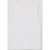 s.Oliver Muskelshirt T-Shirt Geripptes Tanktop mit Ziernähten