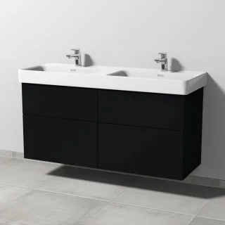 Sanipa 3way Waschtischunterbau zu Laufen Pro S Waschtisch mit 4 Auszügen, Schwarz-Matt SF77108