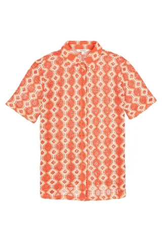 Garcia - Jacquard-Bluse rot - Gr. - S