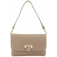 ITALYSHOP24 Schultertasche Made in Italy Damen Leder Tasche Mini Bag Ketten Crossbody Handytasche, Überschlagtasche Clutch Abendtasche Smartphone Handtasche CrossOver