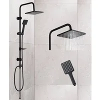 Faizee Möbel Duschsystem Duschsystem Duschsystem Regendusche Set Schwarz Dusch Set, Höhe 97 cm