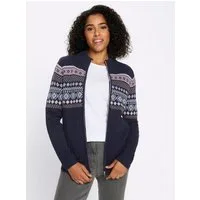 Sieh an! Strickjacke Strickjacke Langarm Jacquard