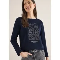 CECIL Langarmshirt modernes Front-Artwork mit Stickerei