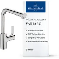 Villeroy & Boch Küchenarmatur Variaro FirmaFlow® Kartusche, mit Handbrause, 360° schwenkbarer Auslauf