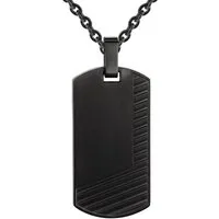 True Rebels Edelstahlkette Halskette aus Edelstahl, in schwarz, für Männer