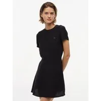 Tommy Jeans Minikleid TJW F&F SS MINI DRESS EXT Viskose, Rundhals, Kurzarm