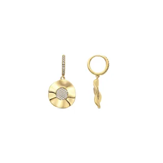 Luxenter Ohrringe mit glänzenden Zirkonia 18k Gold Finish - Delim