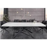 riess-ambiente Esstisch MIKADO 180-230cm weiß/schwarz - Keramik, ausziehbar, Sterngestell (Einzelartikel, 1-St), Marmor-Design & bis zu 10 Personen - ideal für Dein Esszimmer