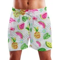 King Kameha Badeshorts Flamingo Melone Hawaii Bade-Shorts Mesh-Einsatz Verschluss Kordelzug Mit integriertem Mesh-Innenslip für extra Komfort