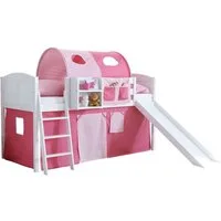 Ticaa Hochbett Hochbett mit Rutsche Rutschbett "Ekki" Country