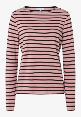 MORE & MORE - gestreiftes Langarmshirt rosa - Gr. - 36