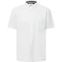 s.Oliver Kurzarmhemd Hemd Regular Fit: Kurzarmhemd mit Struktur-Streifen und Button-Down-Kragen
