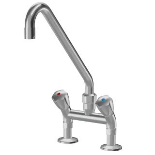 KWC Zweigriffmischer GASTRO Schwenkauslauf, AD153 A300 B 356 C 449, chromeline 118412