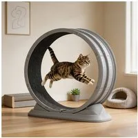BlingBin Tier-Aktivitätsspiel Tierlaufrad Katzenräder für Indoor Katzen Katzenlaufrad Katzenlaufband, PP-Kunststoff, Ultraleises Sicherheits-Trainingsspielzeug,80cm Durchmesser