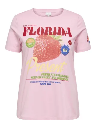 ONLY CARMAKOMA - CARBOLETTE LIFE REG S/S TOP BOX JRS Romance Rose - Gr. - M-46/48