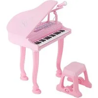 COSTWAY Spielzeug-Musikinstrument 37 Tasten Keyboard, mit Hocker & Mikrofon