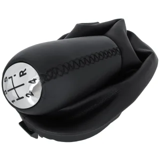 Schaltknauf Schwarz in 5-Gang + Schaltmanschette mit Rahmen für Renault Clio II 2001- / Thalia 2008-2013