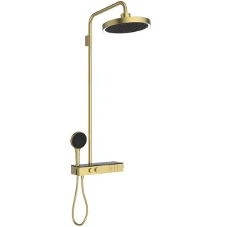 Ideal Standard Duschsystem m.Brausethermostat Solos mit LED-Leuchtring Brushed Gold, A7883A2 A7883A2